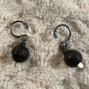 OXIDIZED 925 Sterling Silver Oil Diffuser Genuine Lava Round Stone